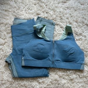 Outdoor Voices - Tech Sweat Two Tone Set - Sports Bra & 3/4 Leggings